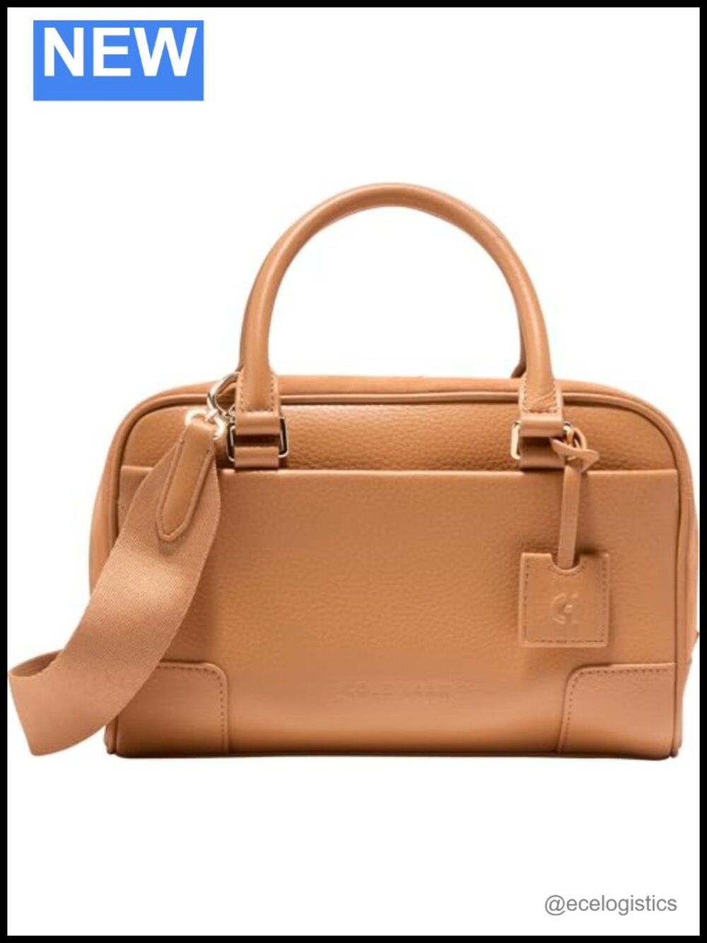 Genuine Leather Small Satchel - Crossbody Purse with Handles